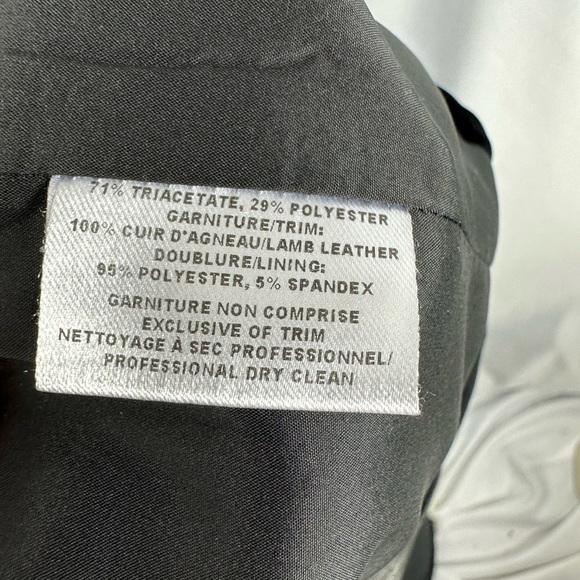 Judith & Charles Black Front Slit Pencil Skirt with Lamb Leather Waist (size 14) - Picture 2 of 5